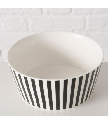 Bol en céramique blanche et noire 14.5x14.5x6cm