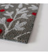 Paillasson coco fleuri gris, blanc, rouge 60x40x1.5cm
