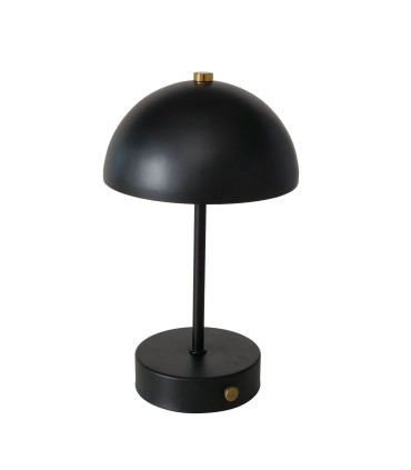Lampe à poser champignon en métal noir LED sans fil 15x15x26cm