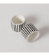 Set de 2 ronds de serviette en céramique blanche et noire 5x5x4cm