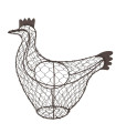 Panier à oeufs poule en fer marron 30x12x25cm