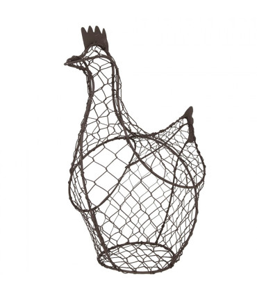 Panier à oeufs en fer marron 30x12x25cm