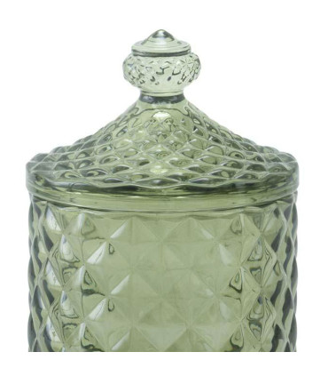 Bathroom box green glass 10x10x7.5cm