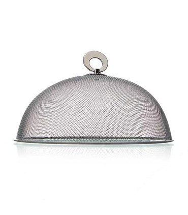 Cloche alimentaire en métal chromé 25x25x9.5cm