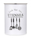 Porte ustensiles de cuisine rond en métal blanc 13x13x17.5cm
