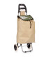 Chariot de course beige et vert 33L