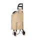 Chariot de course beige et vert 33L