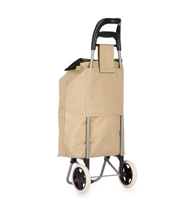 Chariot de course beige et vert 33L