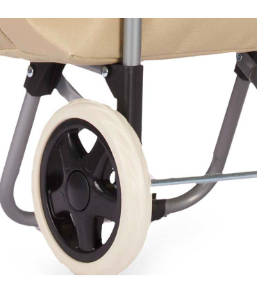 Chariot de course beige et vert 33L