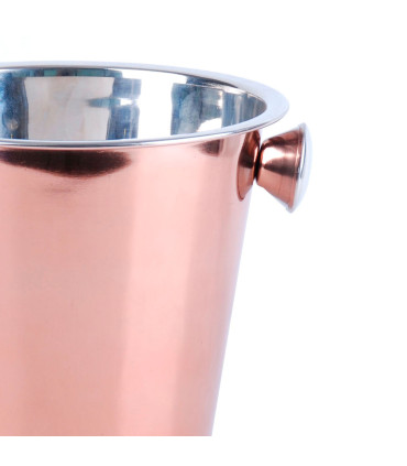 Seau à glaçons en inox rose doré 22x22x20.5cm