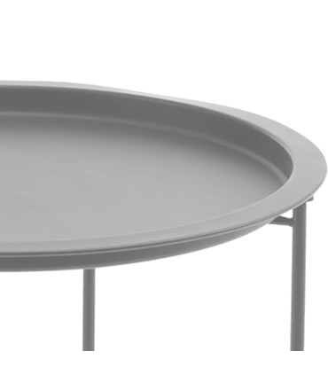 Table d'appoint ronde en métal gris 47x47x51cm