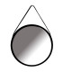 Miroir noir rond suspendu diamètre 38.5cm