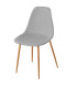 Chaise bois et plastique gris 45x48x85cm