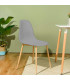 Chaise bois et plastique gris 45x48x85cm