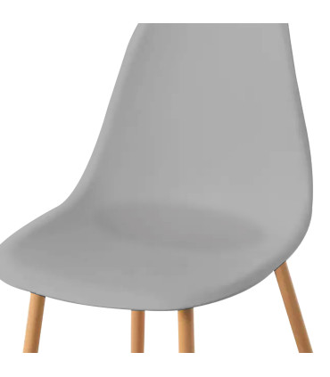 Chaise bois et plastique gris 45x48x85cm