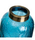 Set de 2 vases en verre bleu et vert 15x15x21cm