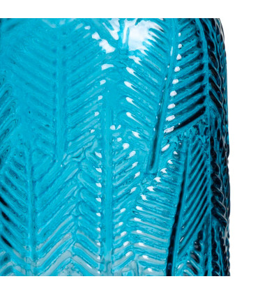 Set de 2 vases en verre bleu et vert 15x15x21cm