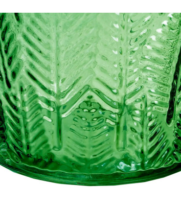Set de 2 vases en verre bleu et vert 15x15x21cm