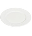 Assiette en porcelaine blanche striée 27x27x2cm