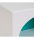 Table de chevet en bois blanc et bleu 40x32x70cm