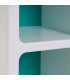 Table de chevet en bois blanc et bleu 40x32x70cm