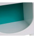 Table de chevet en bois blanc et bleu 40x32x70cm