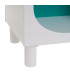 Table de chevet en bois blanc et bleu 40x32x70cm