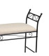 Banquette en métal noir et assise rembourrée coton beige 115x34x67cm