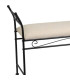 Banquette en métal noir et assise rembourrée coton beige 115x34x67cm