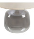 Lampe à poser pied en verre gris et abat jour beige 27x27x37cm