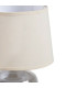 Lampe à poser pied en verre gris et abat jour beige 27x27x37cm