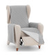 Couvre fauteuil tissu gris reversible 60 à 110cm