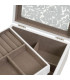 Coffret à bijoux en bois blanc taillé et miroir 20x16x10cm