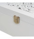 Coffret à bijoux en bois blanc taillé et miroir 20x16x10cm
