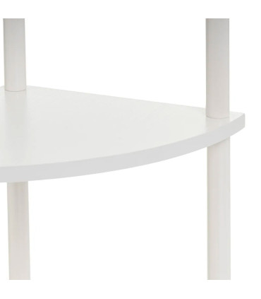 Étagère d'angle 4 plateaux en bois et métal blanc 30x30x110cm