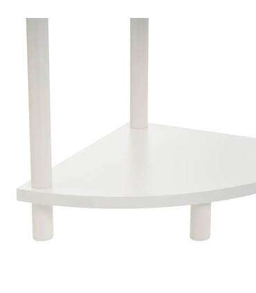 Étagère d'angle 4 plateaux en bois et métal blanc 30x30x110cm