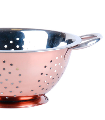 Passoire inox avec anses doré rose 24x24x10cm