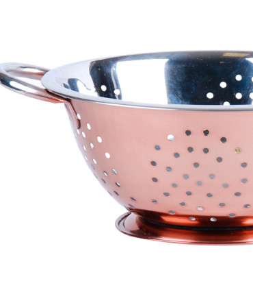 Passoire inox avec anses doré rose 24x24x10cm