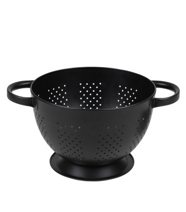 Set de 2 passoires en inox noir et chrome 22x22x16cm