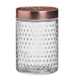 Bocal cuisine verre et métal doré rose 1L