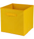 Boîte de rangement cube en velours côtelé jaune 31x31x31cm