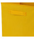 Boîte de rangement cube en velours côtelé jaune 31x31x31cm