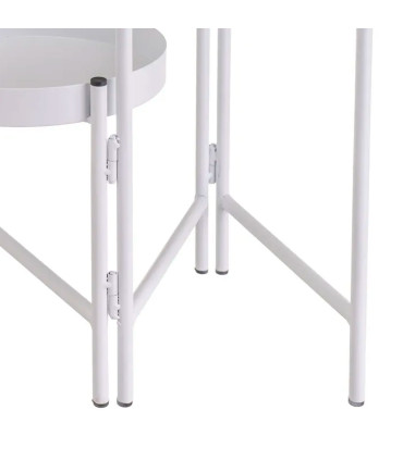 Support pot plante triple articulé métal blanc 60x19x60cm