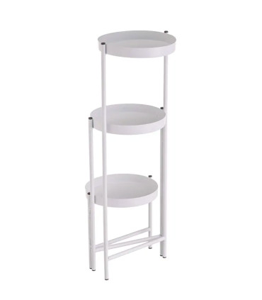 Support pot plante triple articulé métal blanc 60x19x60cm