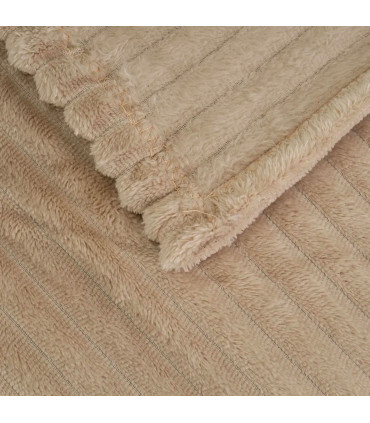 Plaid flanelle beige 130x160cm