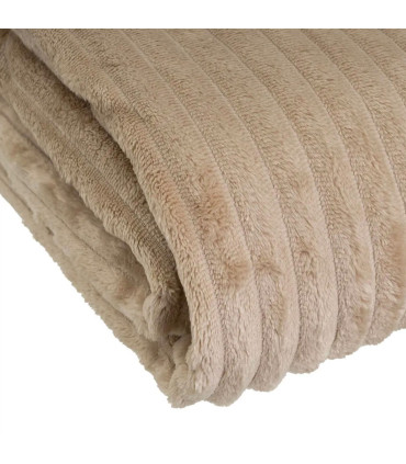 Plaid flanelle beige 130x160cm