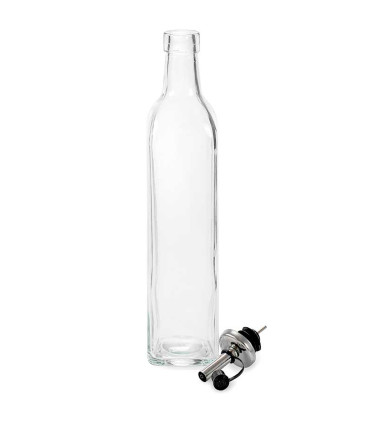 Set huilier + vinaigrier en verre avec bouchon acier 50cl