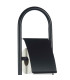 Dérouleur papier WC et brosse en métal noir et bambou 30x16x78.5cm