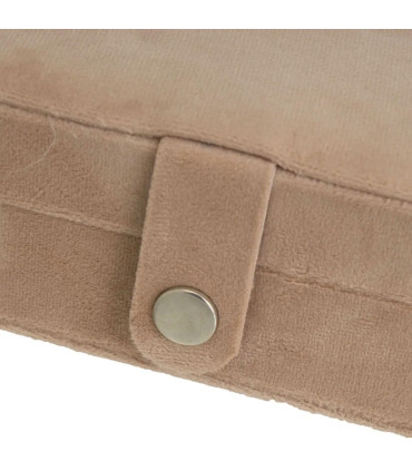 Set de 2 boîtes à bijoux de voyage velours beige et gris 16x11x5cm