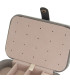 Set de 2 boîtes à bijoux de voyage velours beige et gris 16x11x5cm